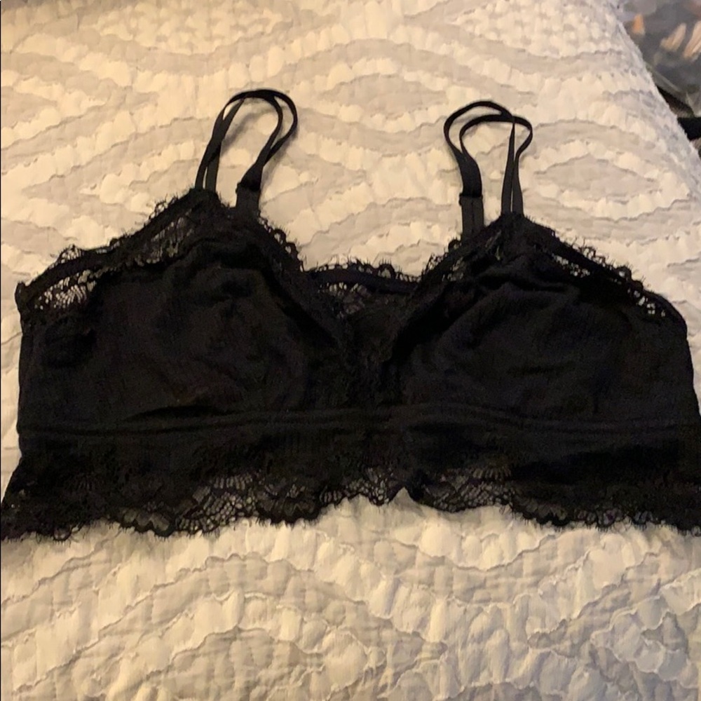 XL Black Aerie eyelash lace bralette